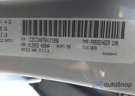 2016 Chrysler 200 Limited из США, поврежденный, VIN 1C3CCCAB7GN171996